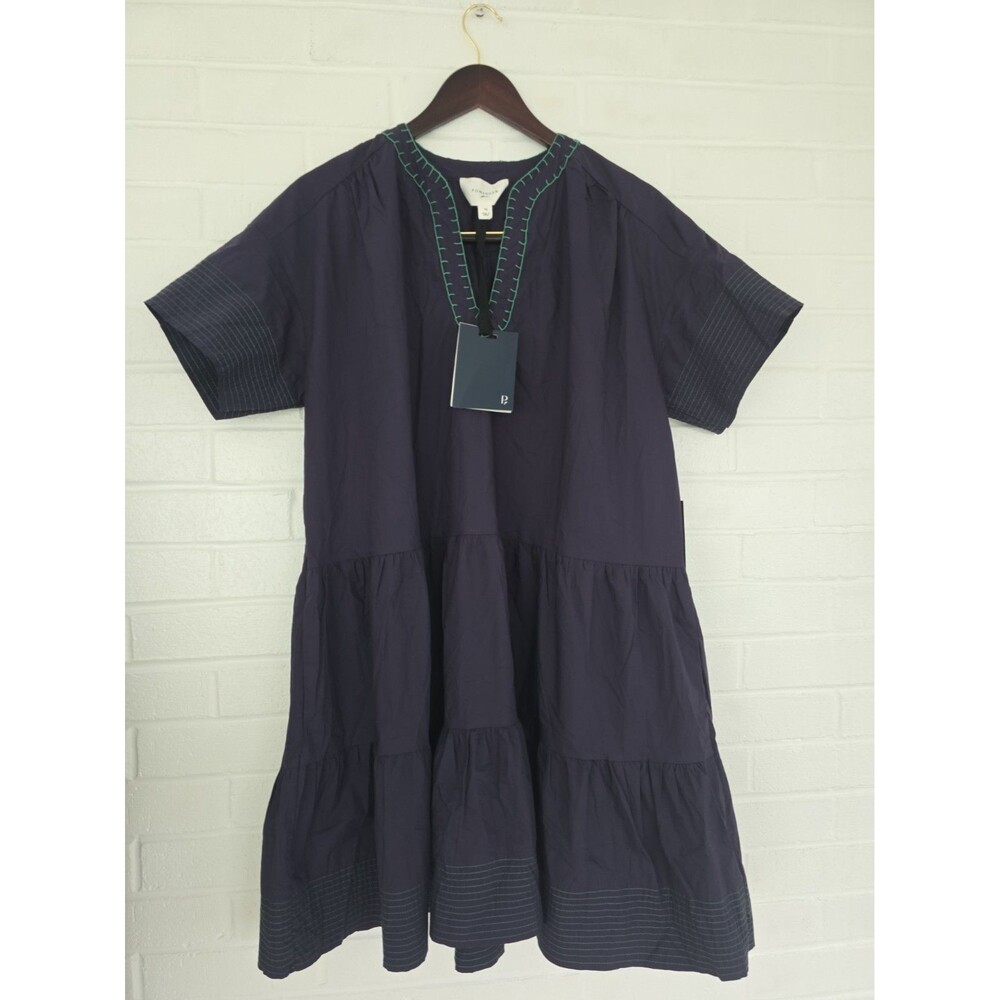 NWT Pomander Place Mini Dress Navy Kinsley Dress Size M 100% Cotton